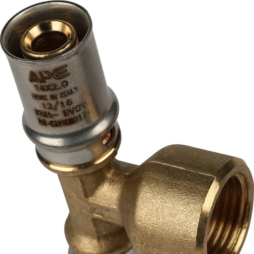 Тройник-переходник STOUT с внутренней резьбой 16х1/2 х16 для металлопластиковых труб прессовой, SFP-0007-001216