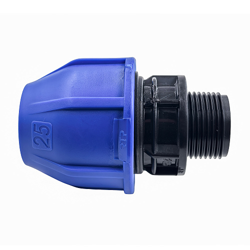 Муфта компрессионная, полипропилен наружная резьба 25х 3/4, для полиэтиленовых труб, РТП