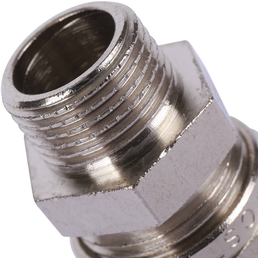 Переходник TIEMME НР 16х3/8 никелированный для металлопластиковых труб винтовой, 1600046