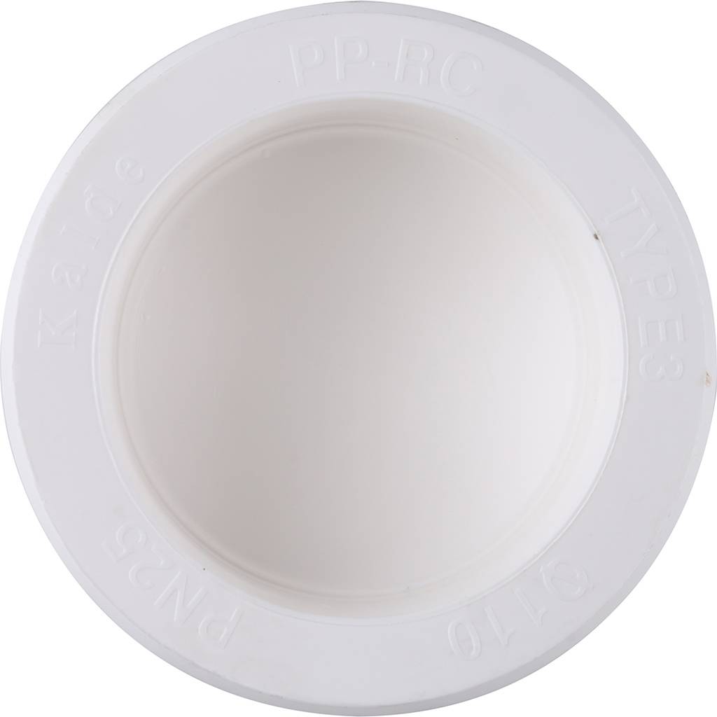 Заглушка Kalde d=110 для полипропиленовых труб под сварку (цвет белый), 3292-ste-110000