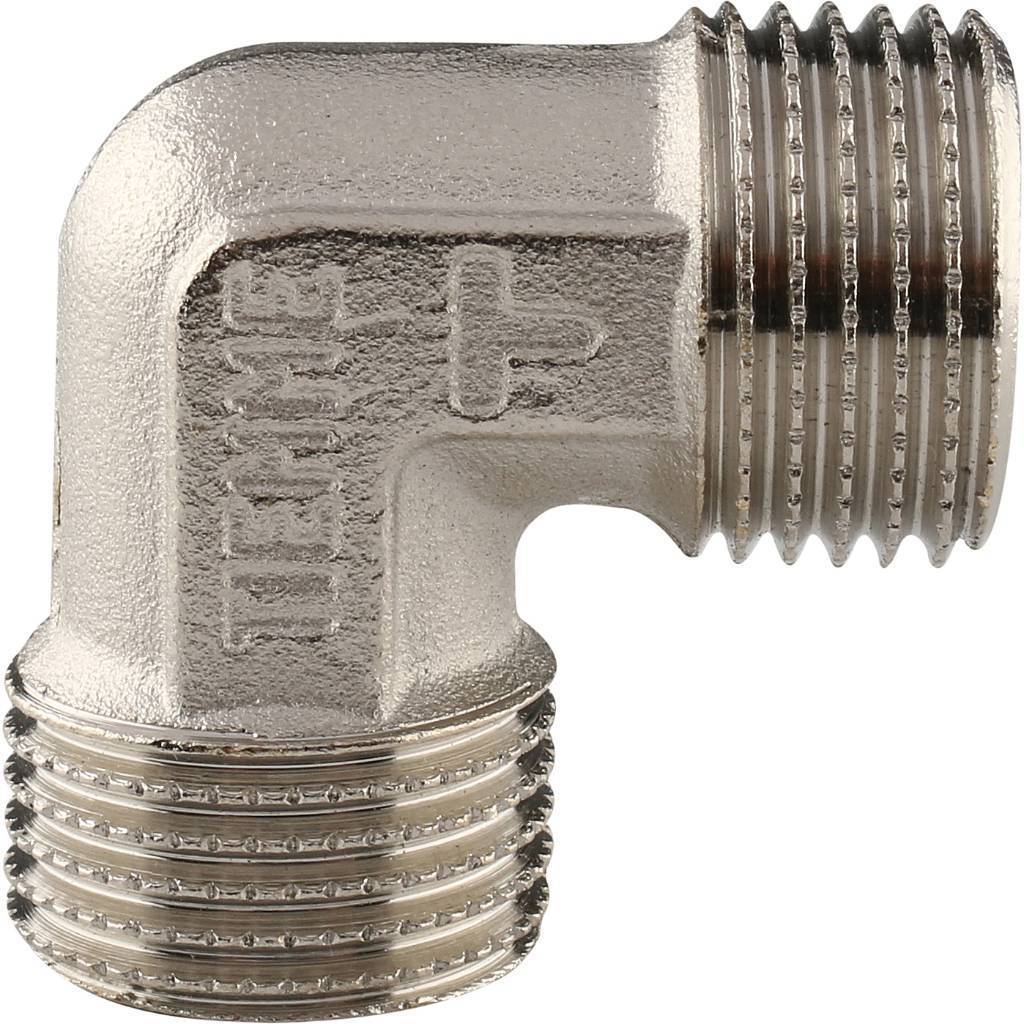 Угольник TIEMME НН никелированный 1/2х1/2 для стальных труб резьбовой, 1500264