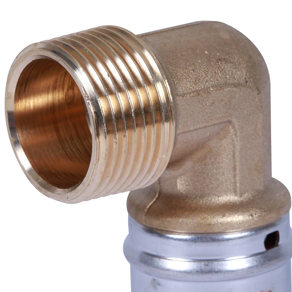 Угольник-переходник STOUT с наружной резьбой 1 х32 для металлопластиковых труб прессовой, SFP-0011-000132