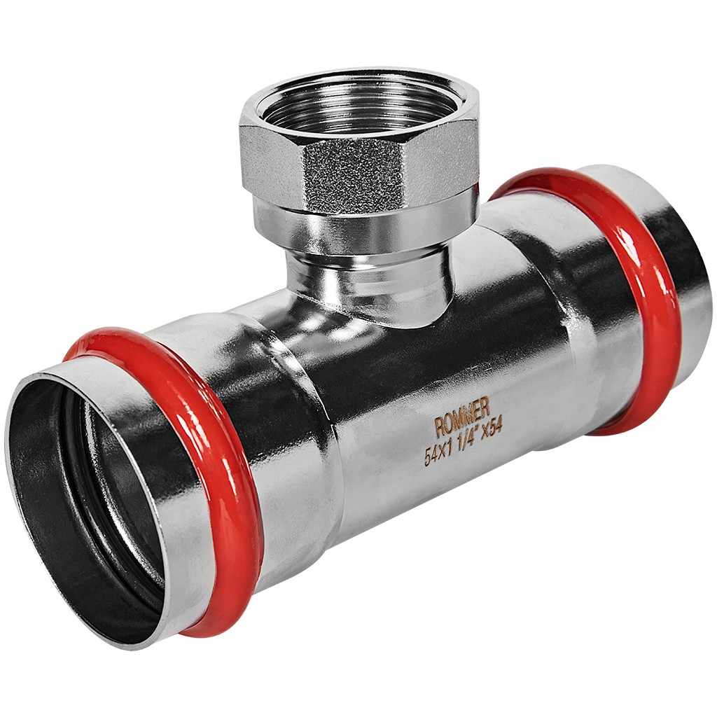 Тройник-Переходник ROMMER ВПр-ВР, 54х11/4, из нержавеющей стали прессовой, RSS-1015-054114
