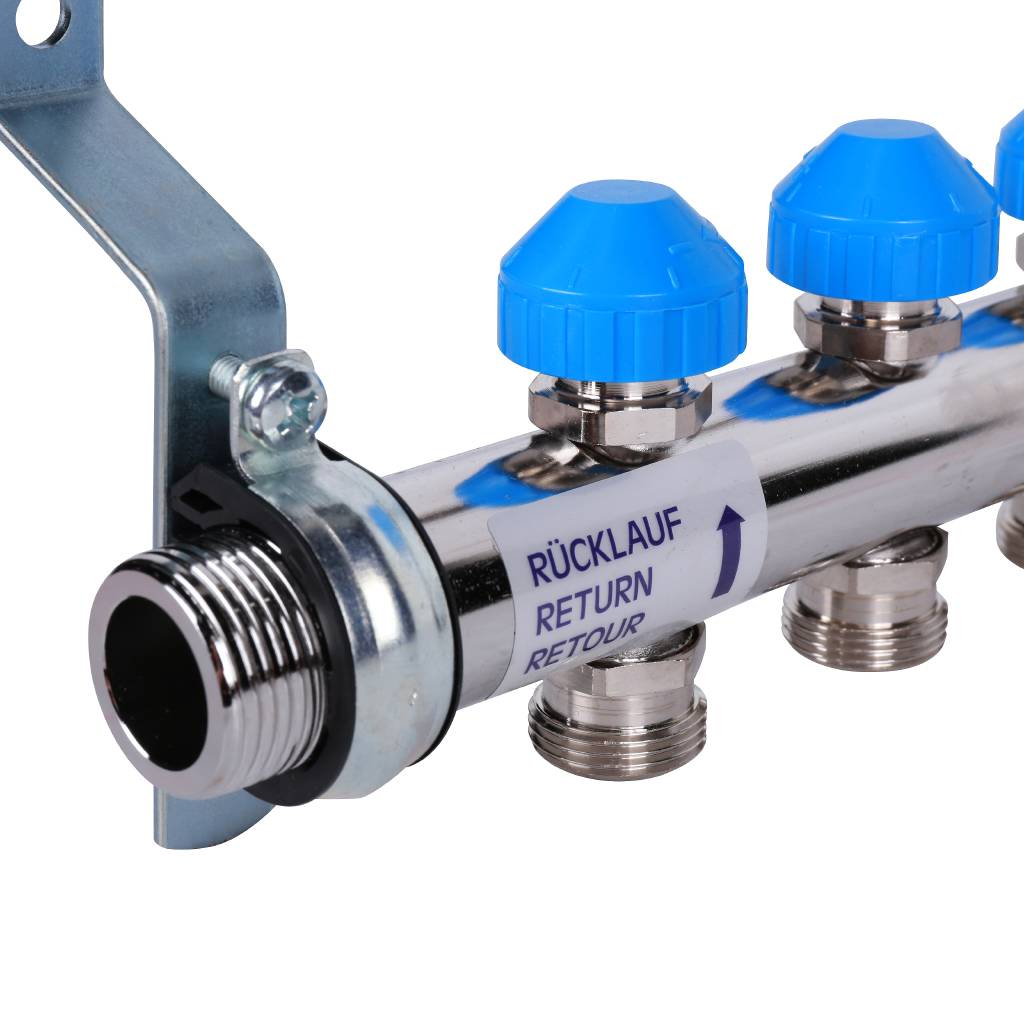 Распределительный коллектор РЕХАУ RAUTHERM S HKV на 9 контуров нерж .сталь (без шаровых кранов), 12180911001