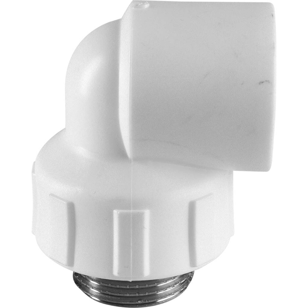 Угольник Политэк 32x1 с наружной резьбой для полипропиленовых труб под сварку (цвет белый), 9410003201