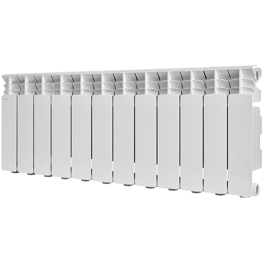 Радиатор алюминиевый STOUT GAMMA 350 12 секций боковое подключение (белый RAL 9010), SRA-3310-035012