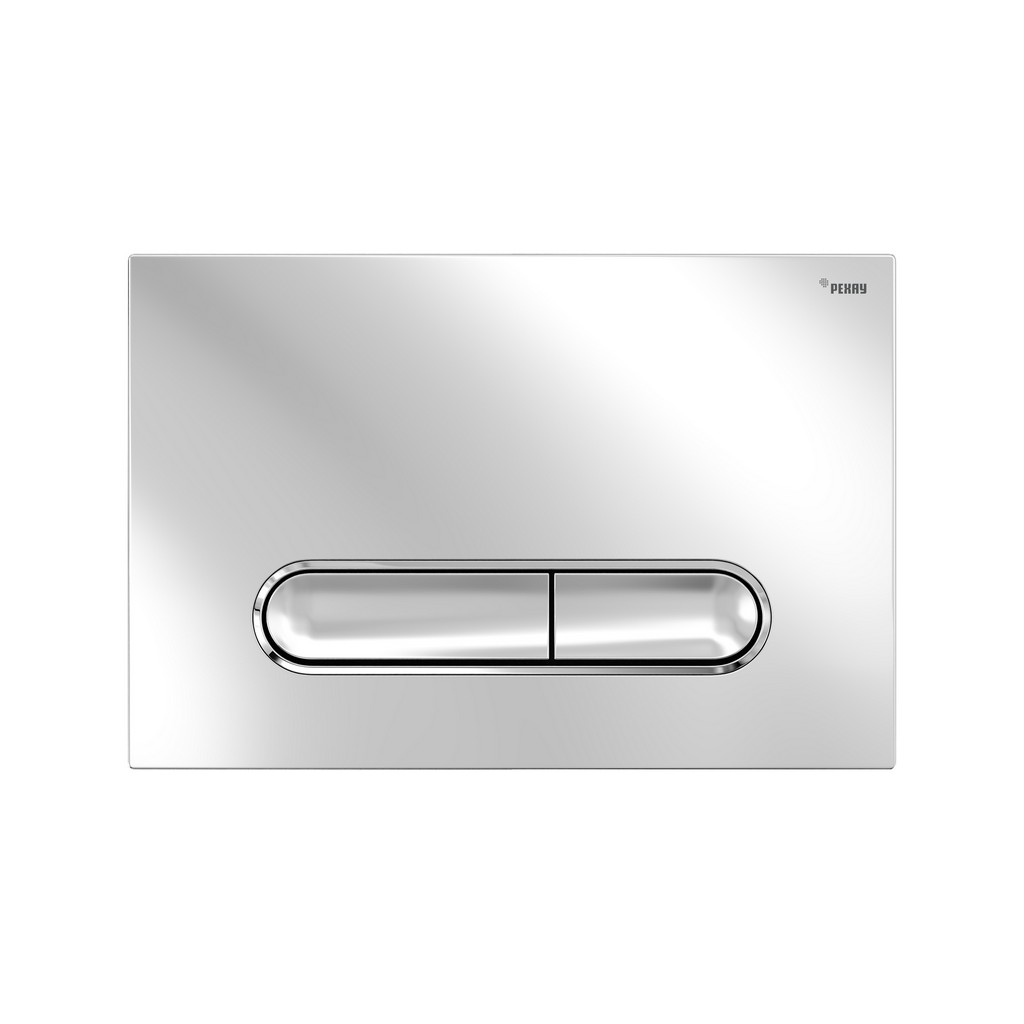 Панель смыва РЕХАУ NOVA ELLIPSE 002 с овальными клавишами, пластик, хром глянцевый, контур клавиш хром, глянцевый, 19102411001
