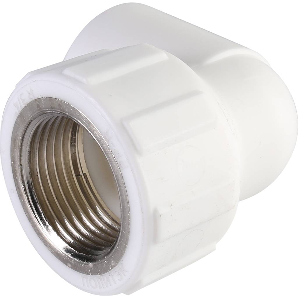 Угольник Политэк 20x3/4 с внутренней резьбой для полипропиленовых труб под сварку (цвет белый), 9400002034
