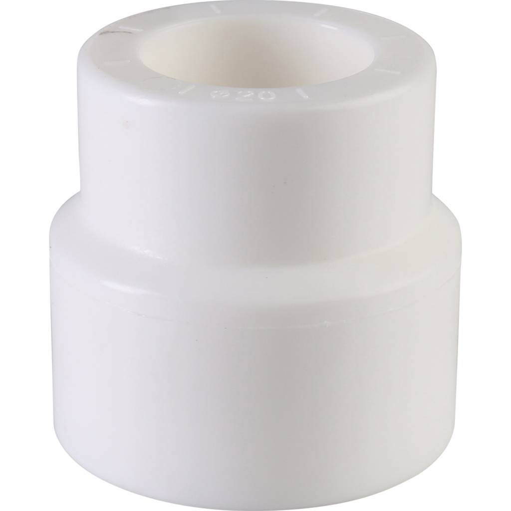 Муфта переходная Политэк 25х20 внутр./внутр. для полипропиленовых труб под сварку (цвет белый), 9000002520