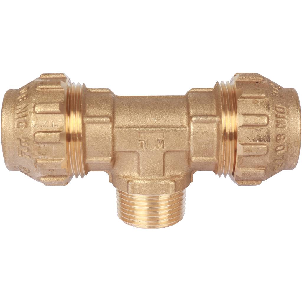 Тройник TIEMME с наружной резьбой 25х3/4х25 для труб ПНД винтовой, 3400069