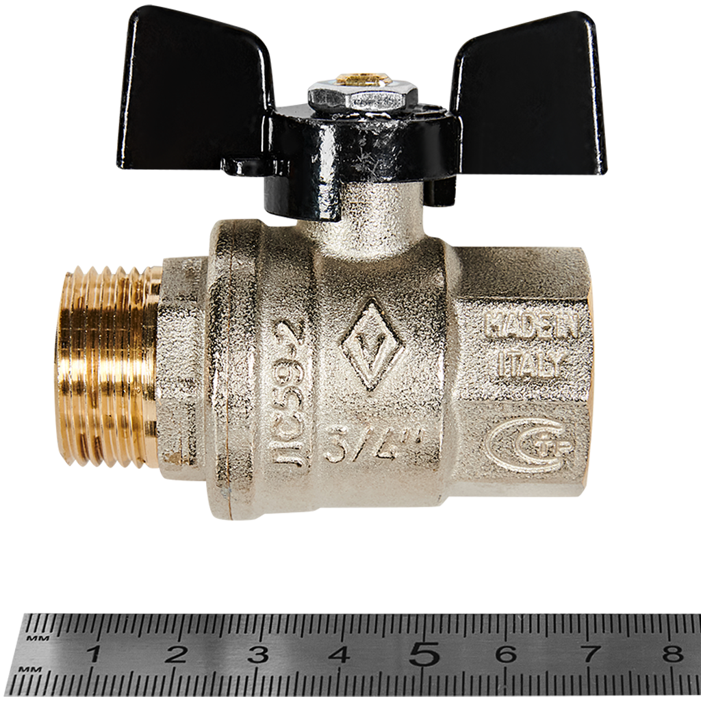 Кран шаровой BUGATTI Oregon (ручка-бабочка) внут-нар резьба 3/4