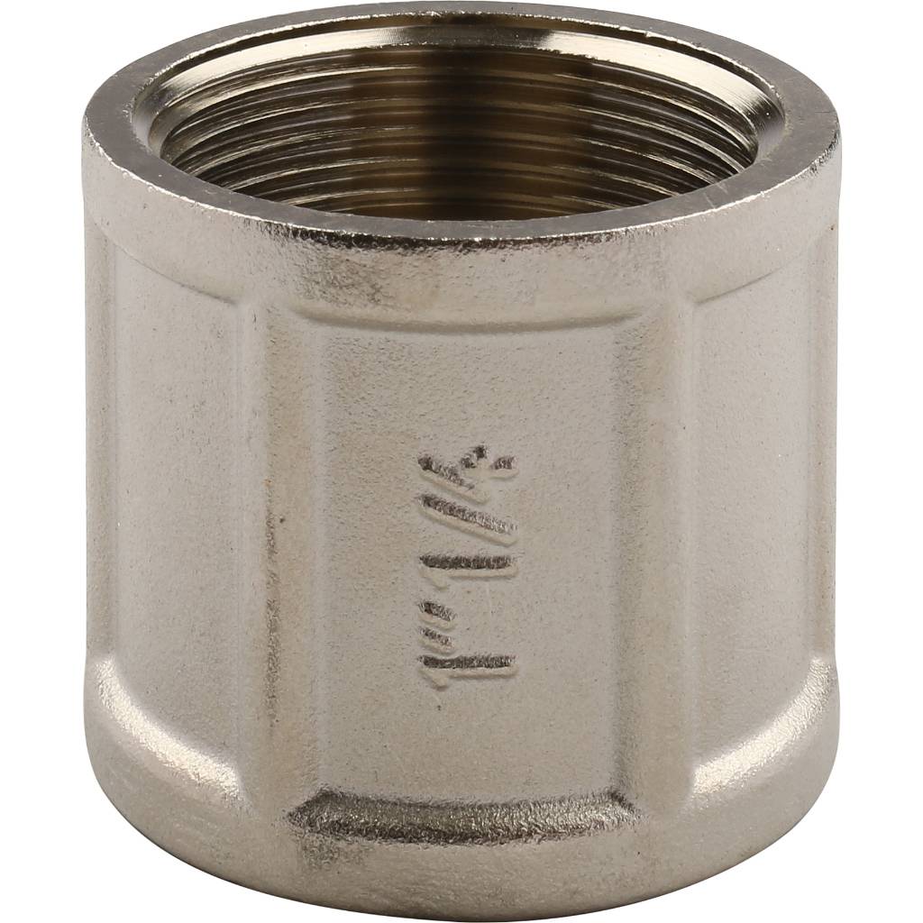 Муфта TIEMME ВВ никелированная 1 1/4х11/4 для стальных труб резьбовой, 1500399