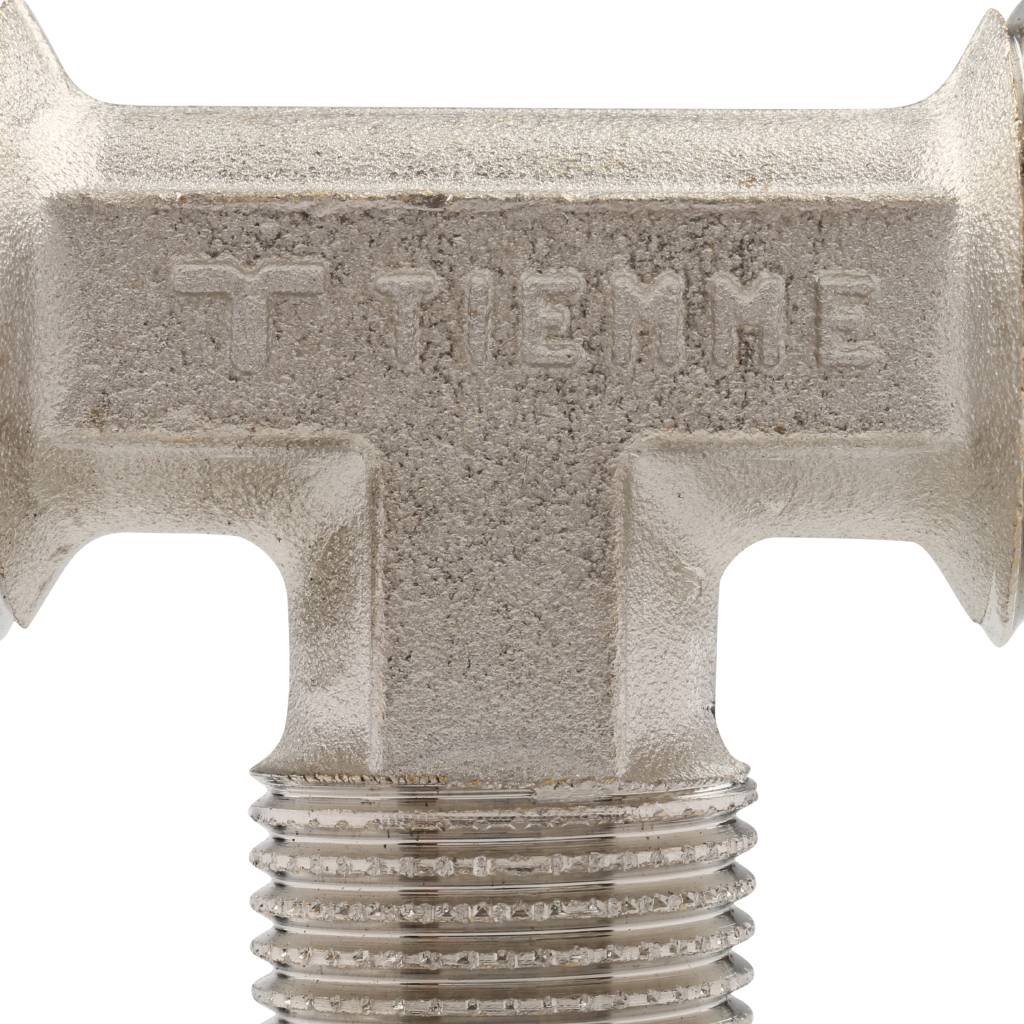 Тройник TIEMME с наружной резьбой (20х2.0х1/2) для металлопластиковых труб винтовой, 1600058