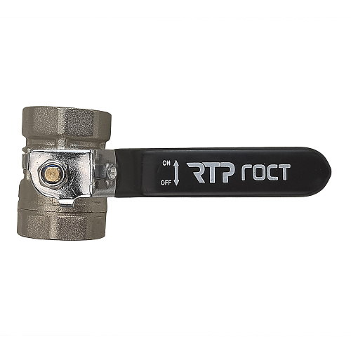 Кран шаровой ГОСТ ручка рычаг, латунь, внутренняя/внутренняя резьба  3/4,PN40 никель, RTP