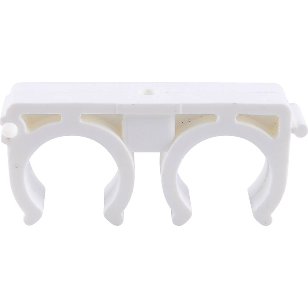 Двойное крепление Kalde d=25 для полипропиленовых труб под сварку (цвет белый), 3592-bck-252700