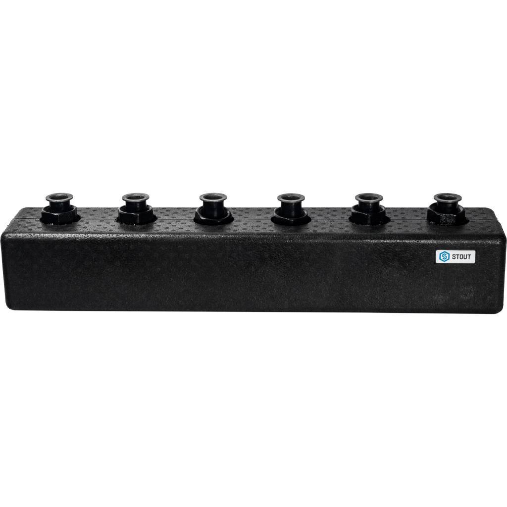 Стальной распределительный коллектор STOUT SDG-0017 3(5) отопительных контура, в теплоизоляции DN 25