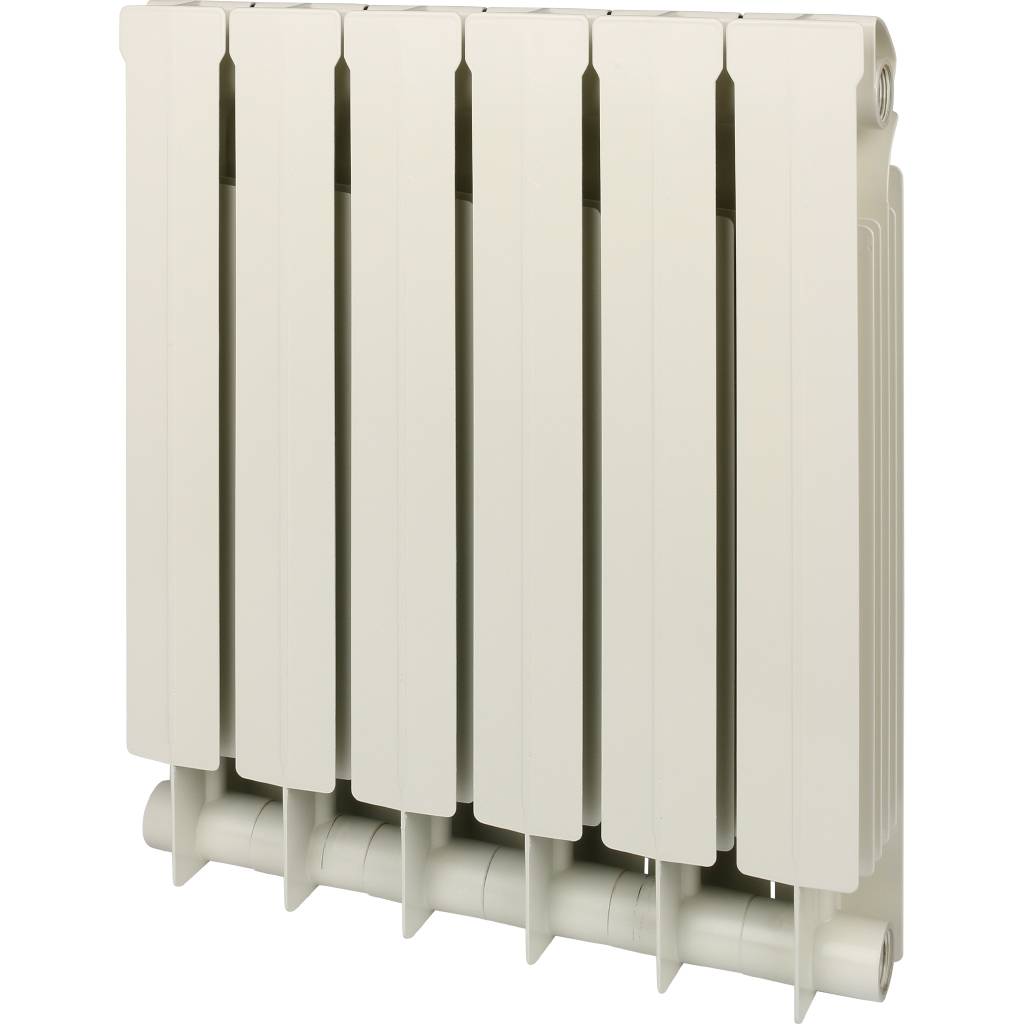 Радиатор биметаллический Global STYLE PLUS 500 6 секций боковое подключение (белый RAL 9010), STP05001006