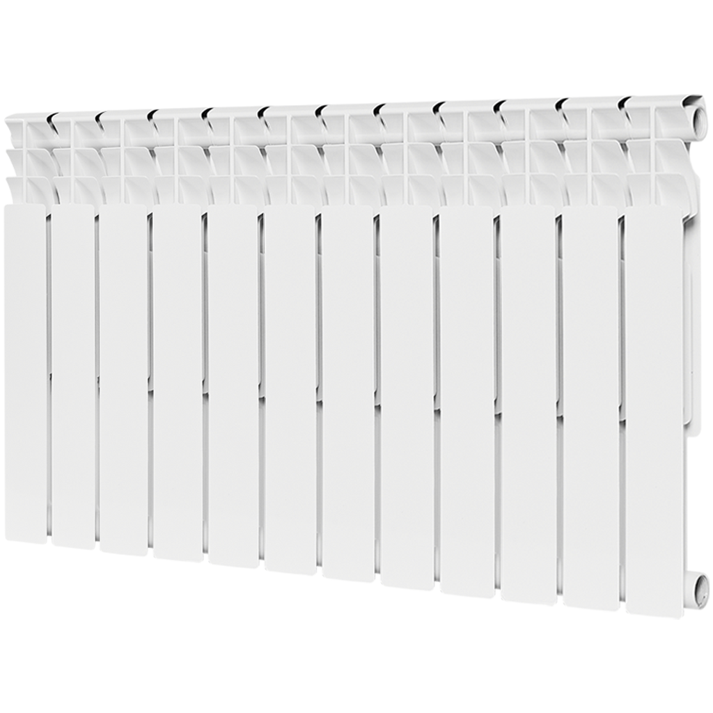 Радиатор биметаллический ROMMER Optima BM 500 12 секций боковое подключение (RAL9016), RBM-0210-050012