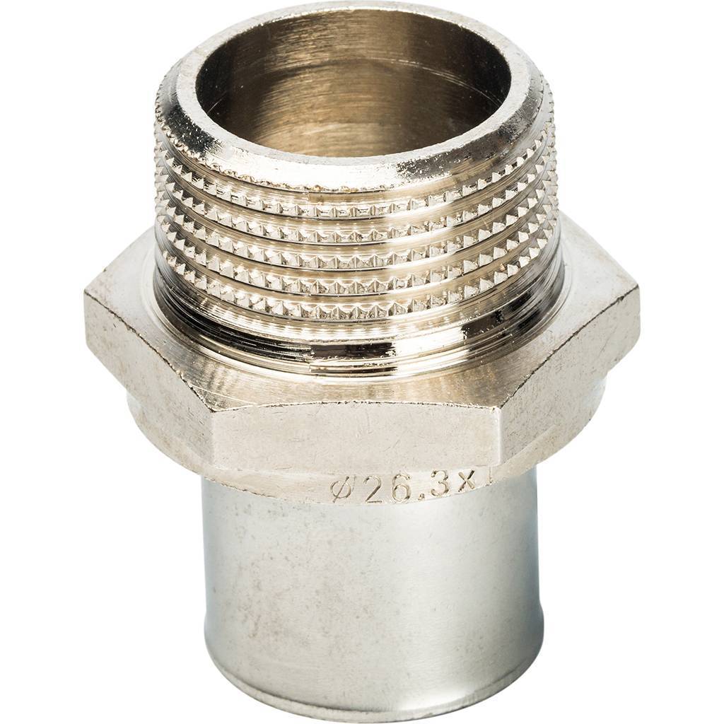 Муфта с нар.рез. Prandelli Multyrama (26х3)х1 для металлопластиковых труб прессовой, 109.01.22.6