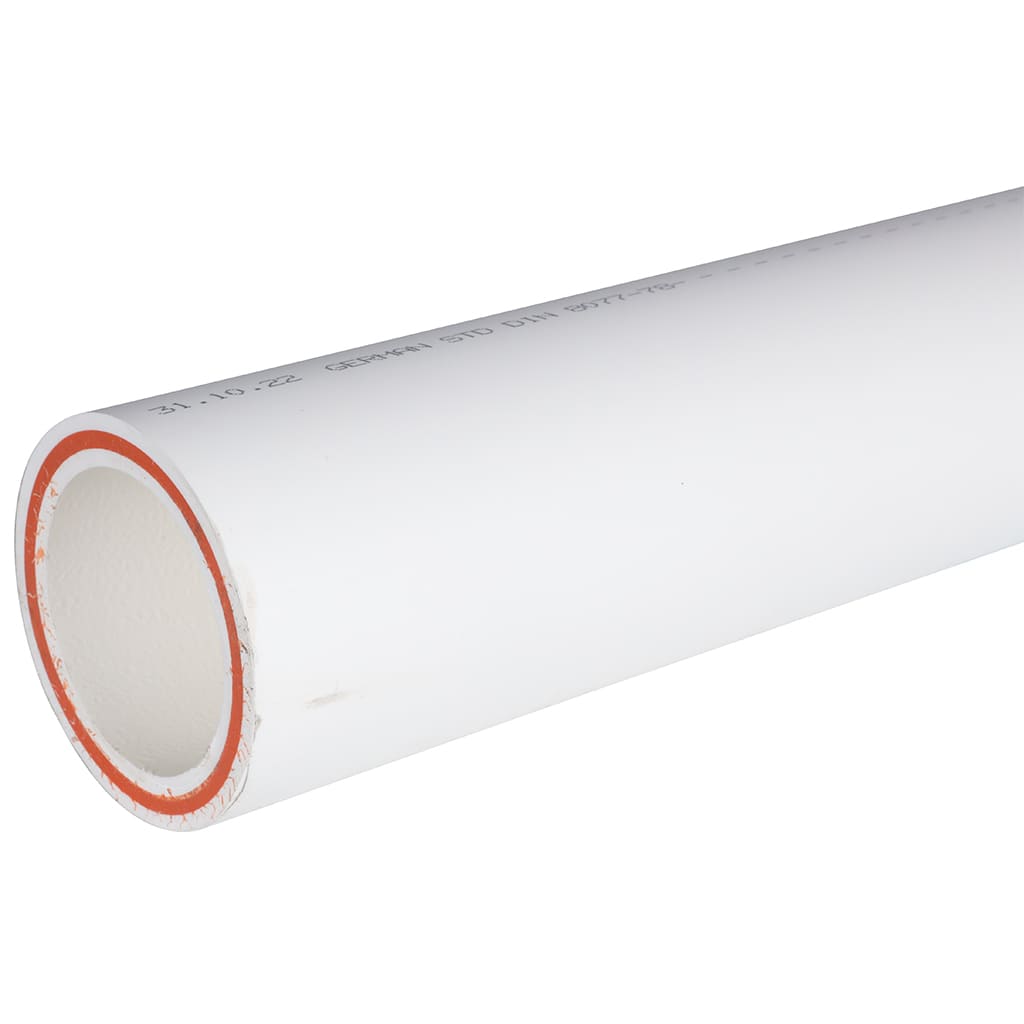 Труба полипропиленовая армированная (стекловолокно) (цвет белый) Kalde d=90х12,3 (PN 20), R.3202-tfr-900020