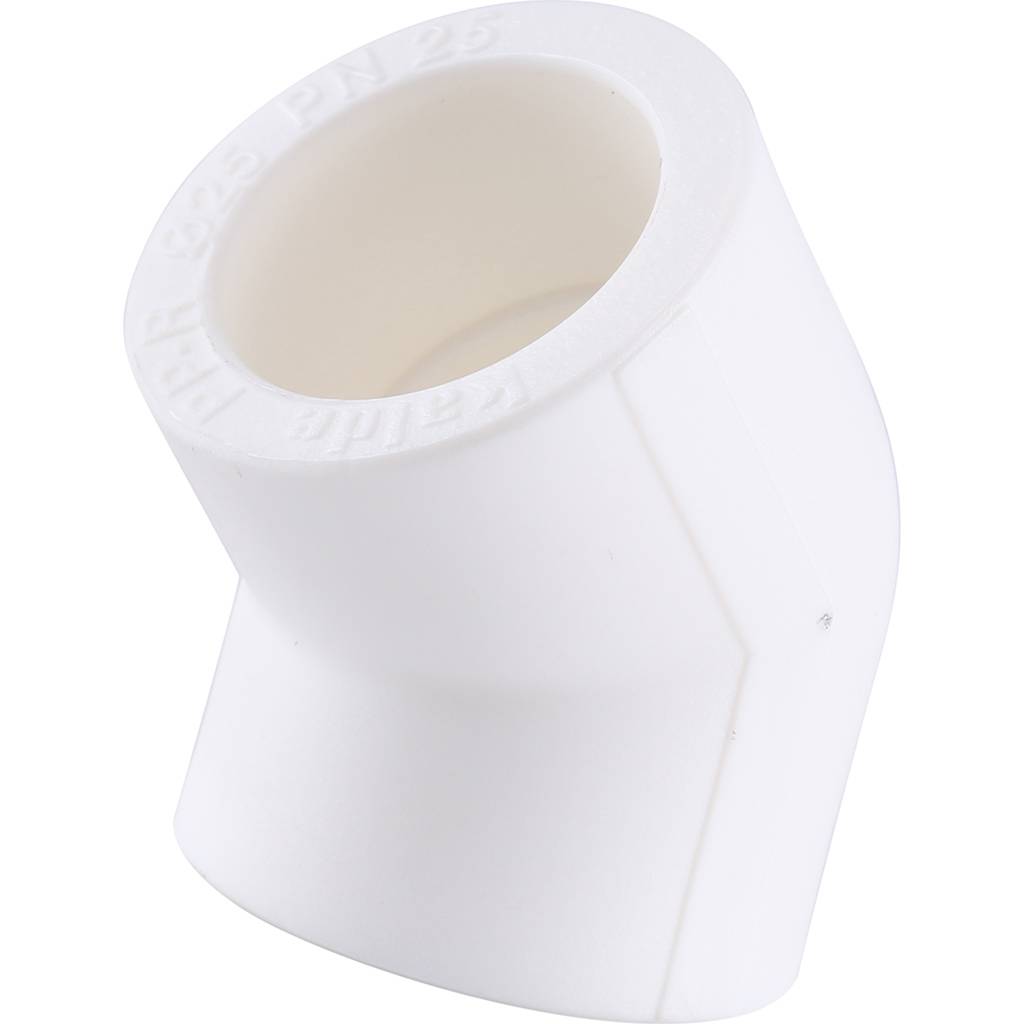 Угольник 45* Kalde d=25 для полипропиленовых труб под сварку (цвет белый), 3212-elb-250045