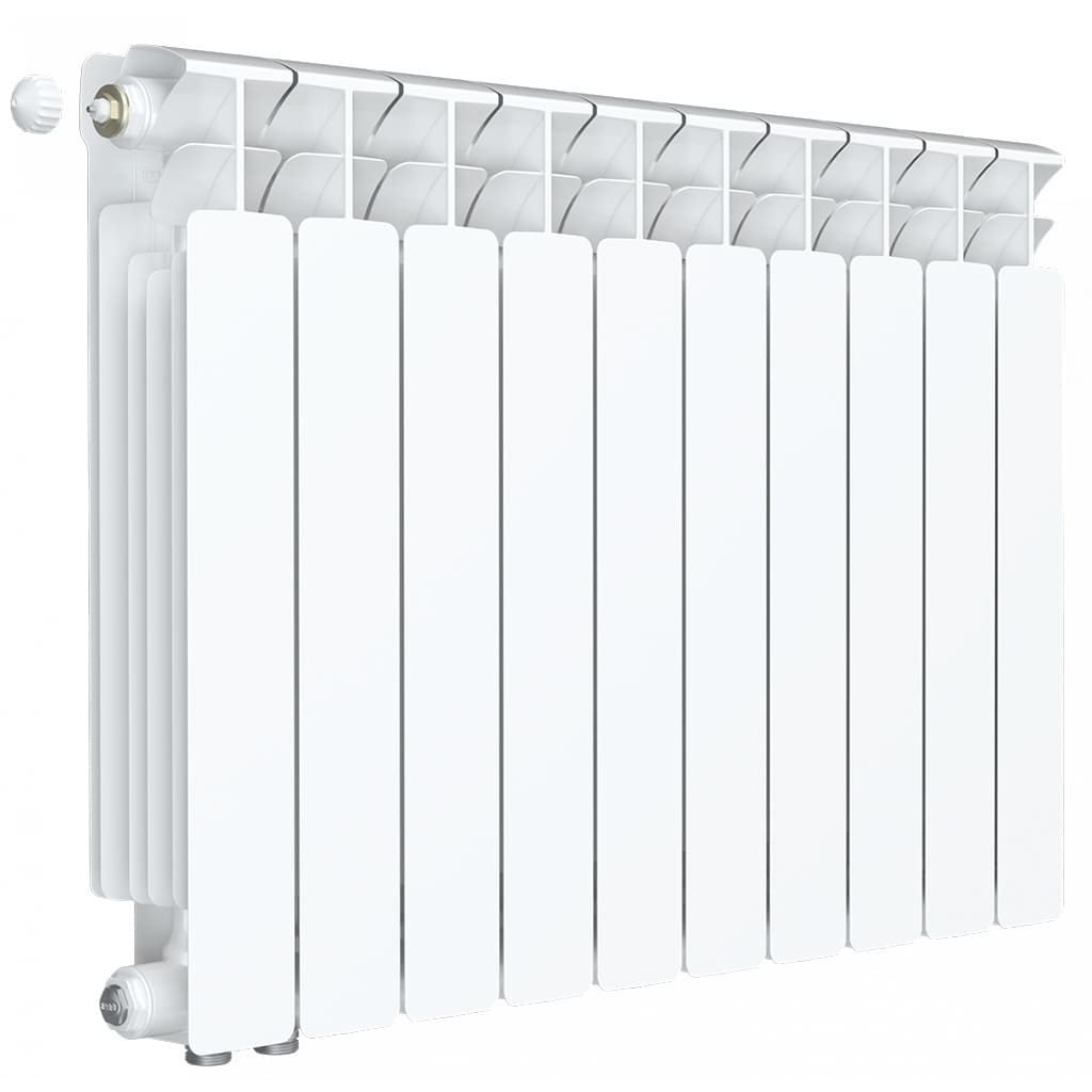 Радиатор биметаллический RIFAR BASE VENTIL 500 BVL 10 секций нижнее левое подключение (белый RAL 9016), 1RB50.VL-10