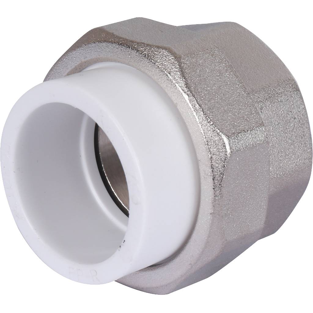 Муфта разъемная с внутренней резьбой Политэк 32х1 1/4 для полипропиленовых труб под сварку (цвет белый), 9801003214