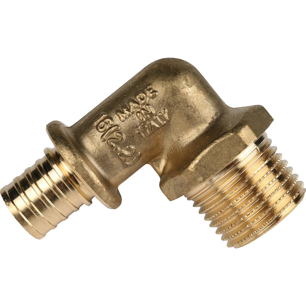 Угольник-переходник STOUT с наружной резьбой 16xR 1/2 для труб из сшитого полиэтилена аксиальный, SFA-0005-001612