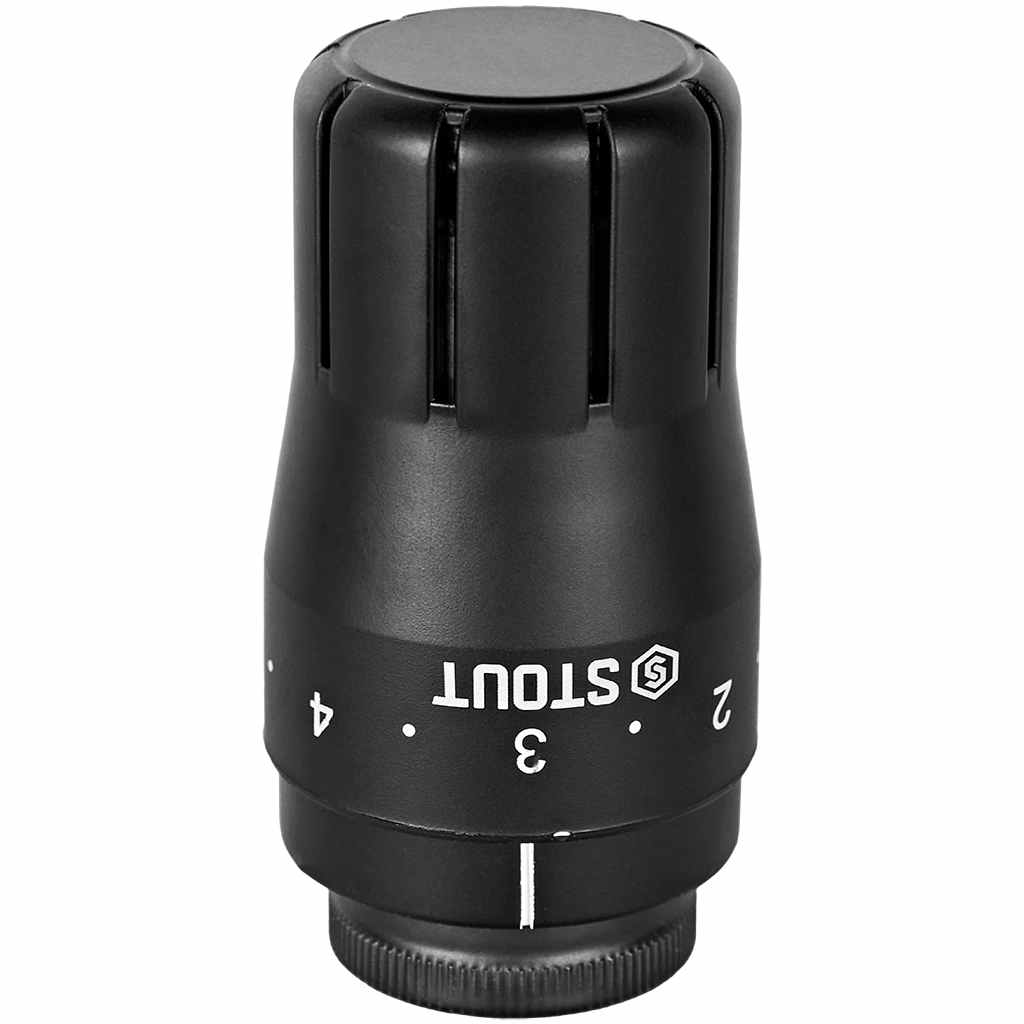 Головка термостатическая STOUT Design черная, жидкостная M30x1,5, SHTD-0002-003015B