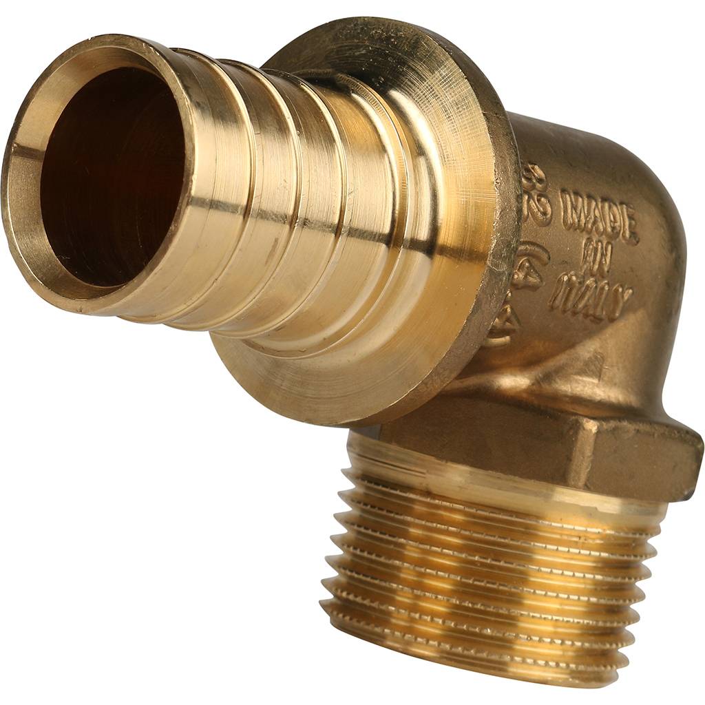 Угольник-переходник STOUT с наружной резьбой 32xR 1 для труб из сшитого полиэтилена аксиальный, SFA-0005-003210