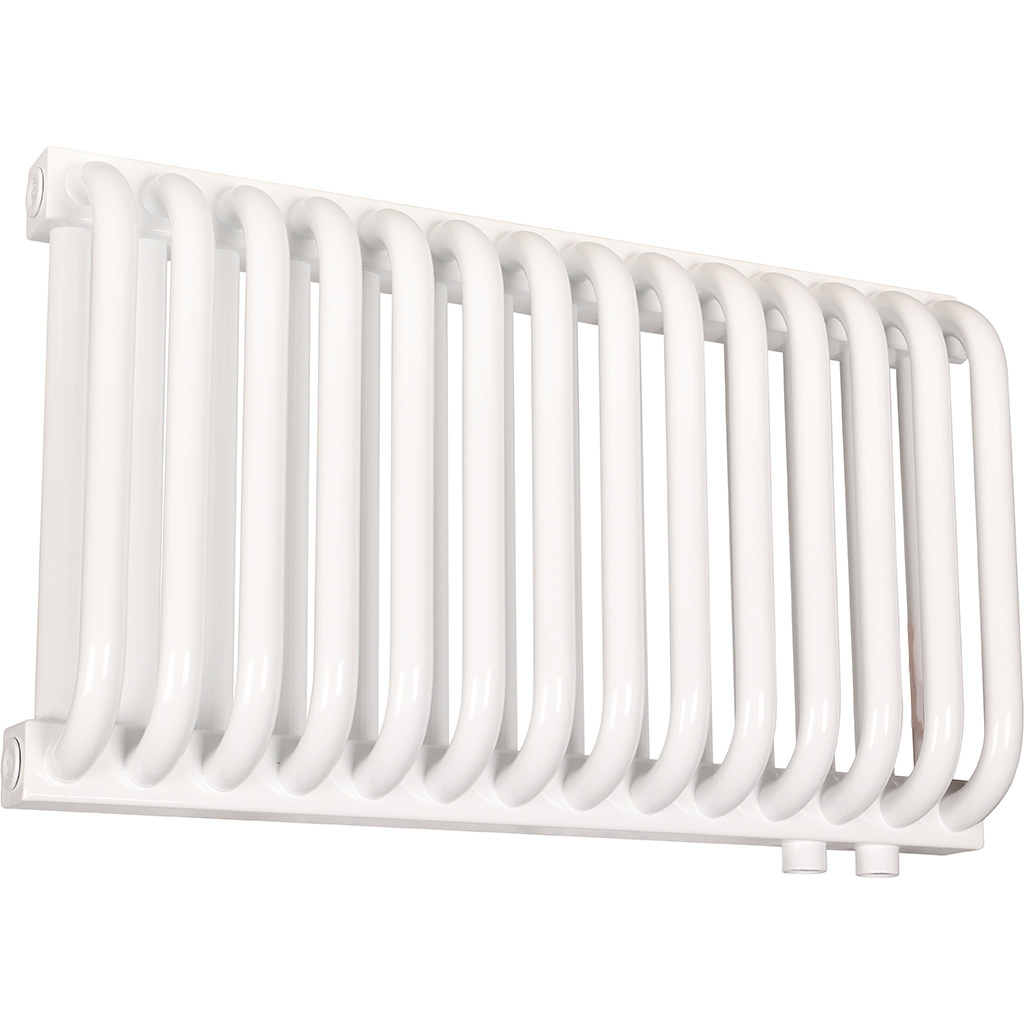 2-х трубчатый радиатор стальной ROMMER RST 2030/14 секций нижнее правое подключение RAL9016, RST-203014-020