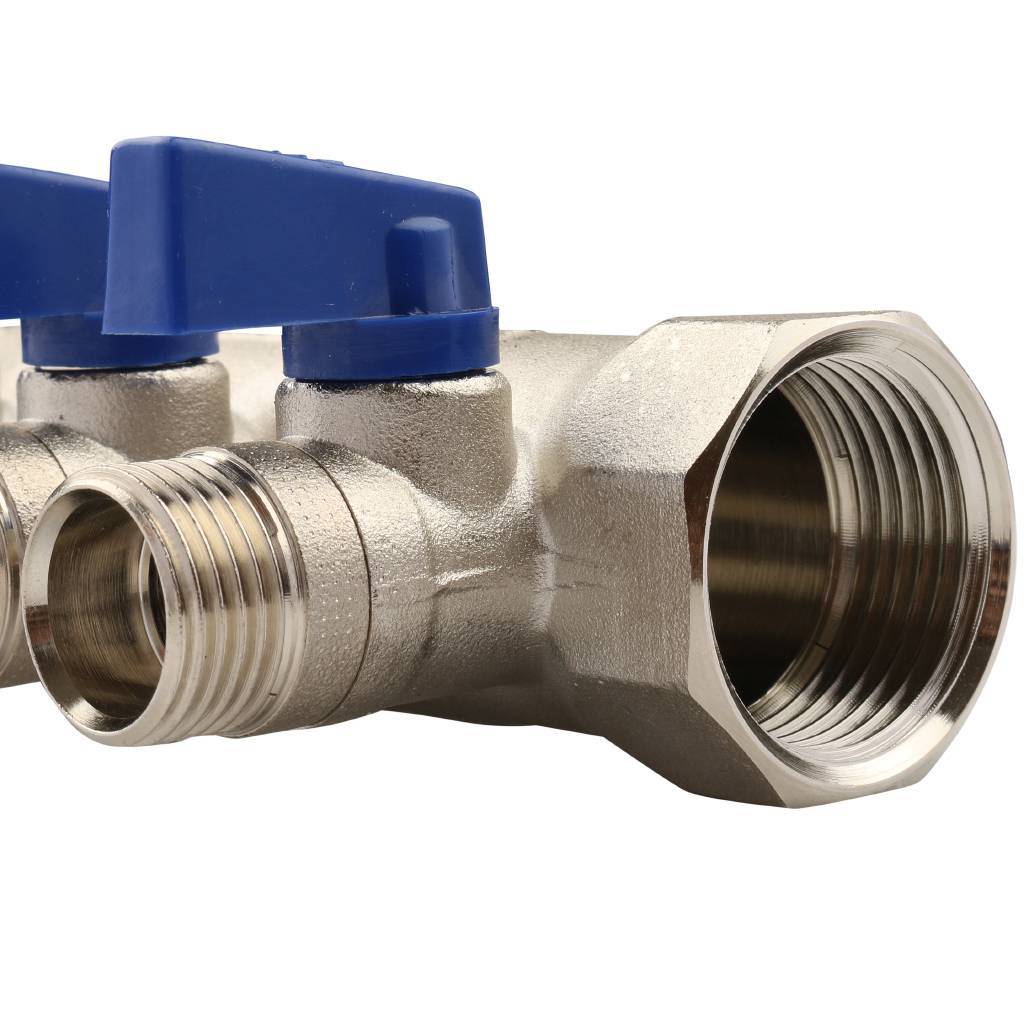 Коллектор TIEMME (1/2)х1 с кран. на 3 выхода