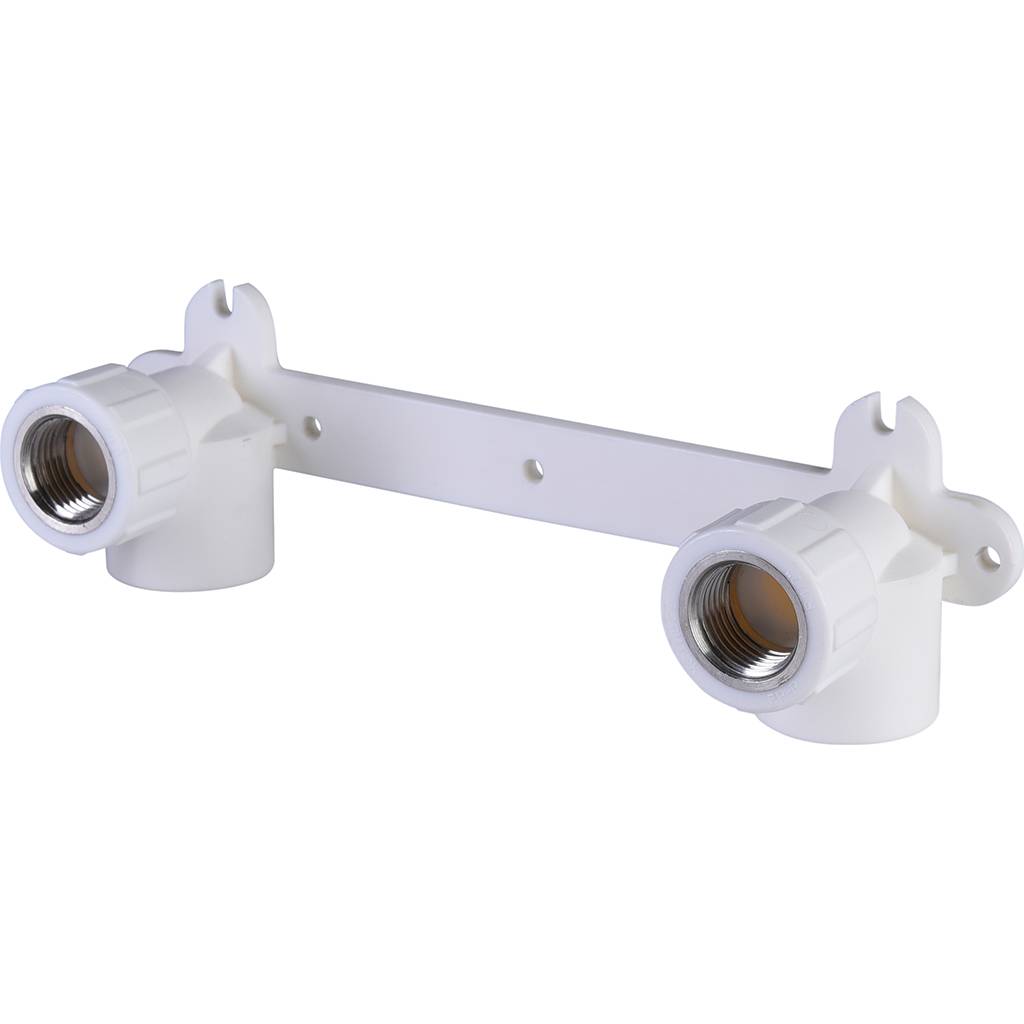 Настенный комплект Политэк 25х1/2 с внутренней резьбой для смесителя для полипропиленовых труб под сварку (цвет белый)