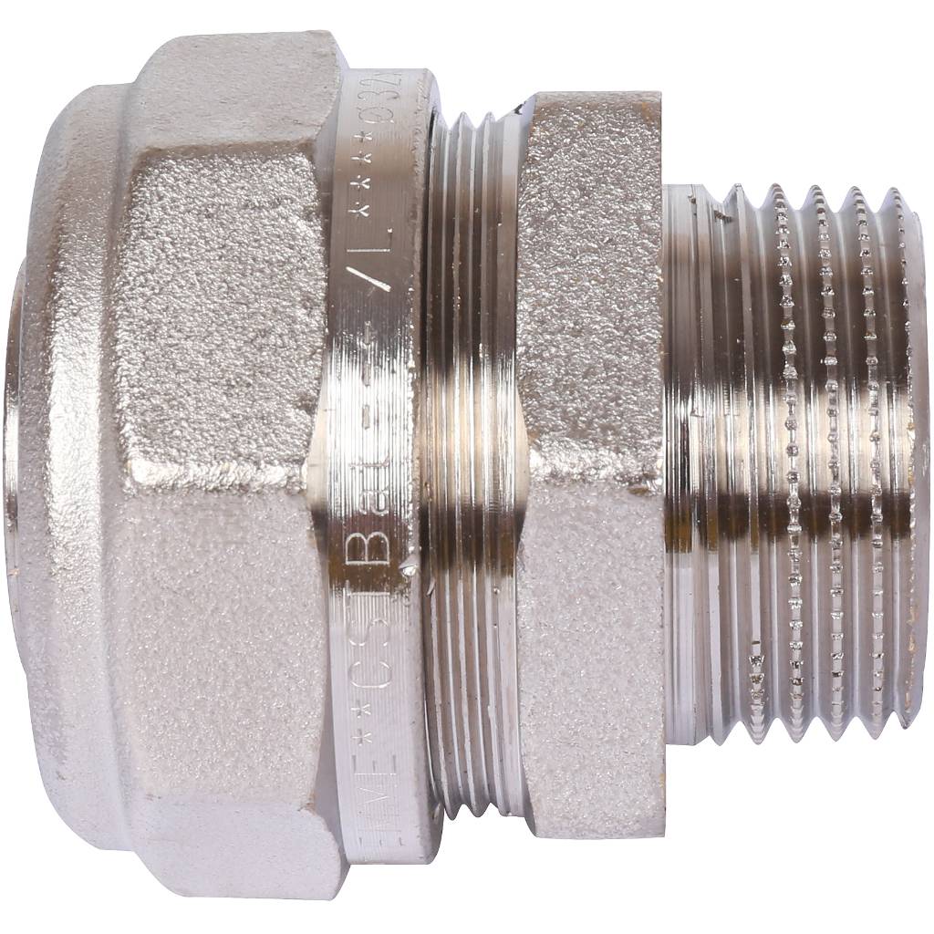 Муфта TIEMME с наружной резьбой (32х3.0х1) для металлопластиковых труб винтовой, 1600020