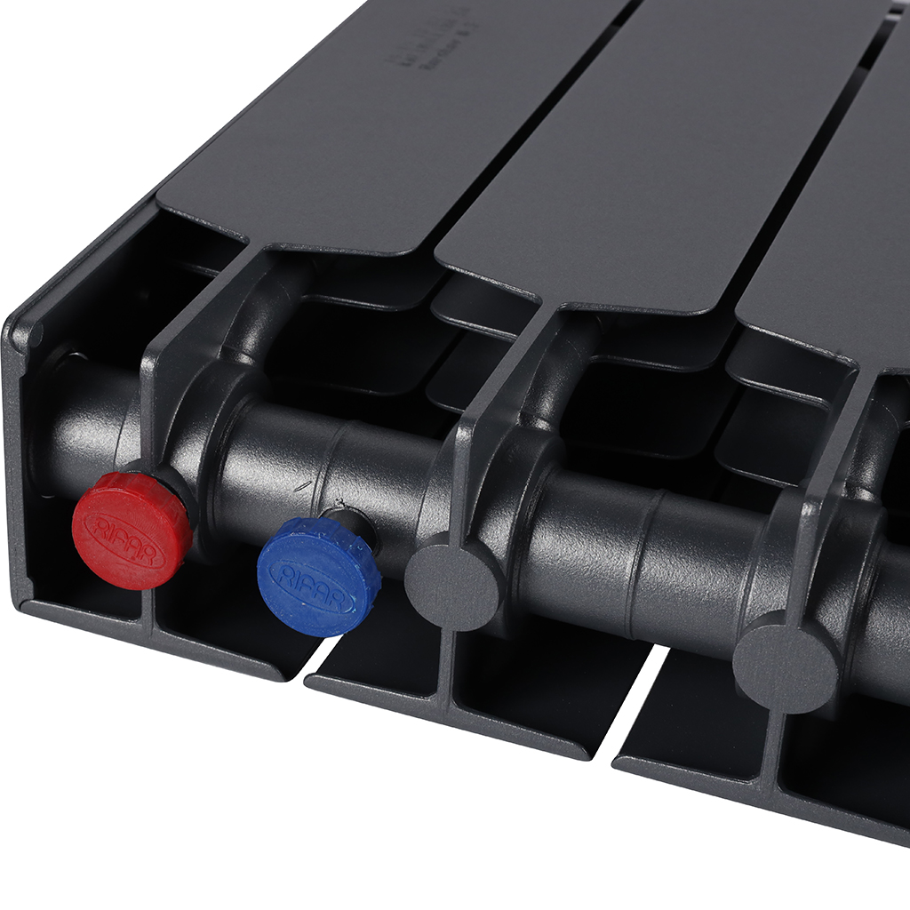 Радиатор биметаллический RIFAR SUPReMO VENTIL 350 SVR 12 секций нижнее правое подключение (Цвет ТИТАН), 4RS35.VR-12-TI