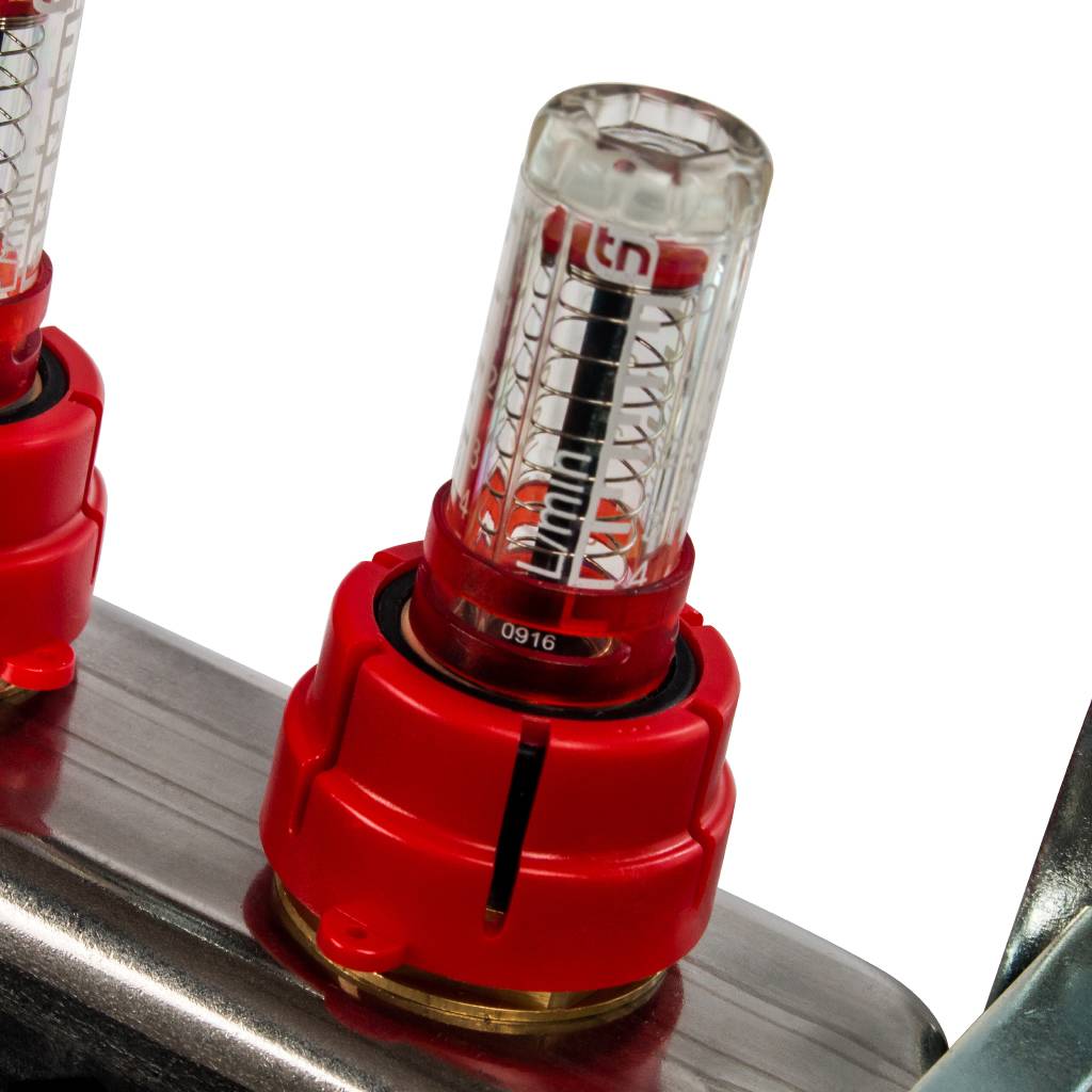 Коллектор из нержавеющей стали в сборе STOUT с расходомерами 2 вых., SMS 0907 000002