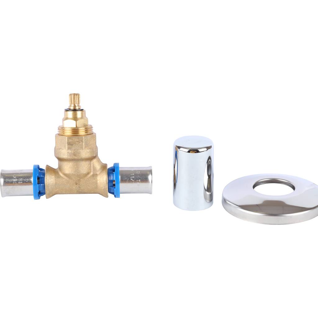 Вентиль APE с хромированной ручкой 16х16 для металлопластиковых труб прессовой, ARL6000110