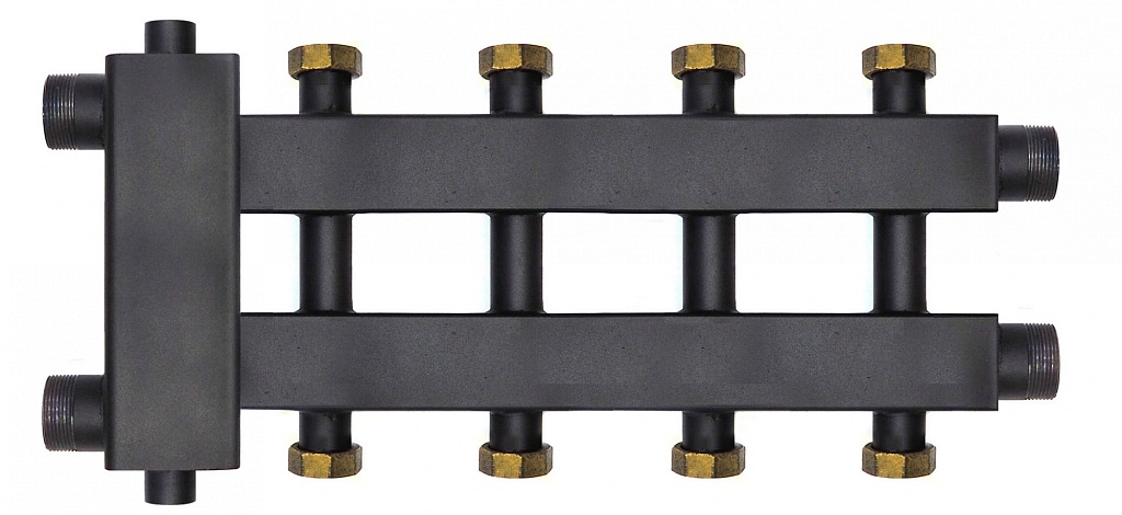 Коллектор отопления Warme с гидроразделителем WKD.R.85.К (Дублер компакт) на 2+2+1 контуров потребителей (до 85 кВт)