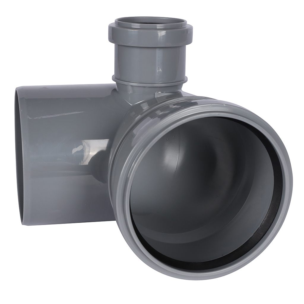 Отвод Политэк 110х90 с выходом 50 левый, 300111050Л