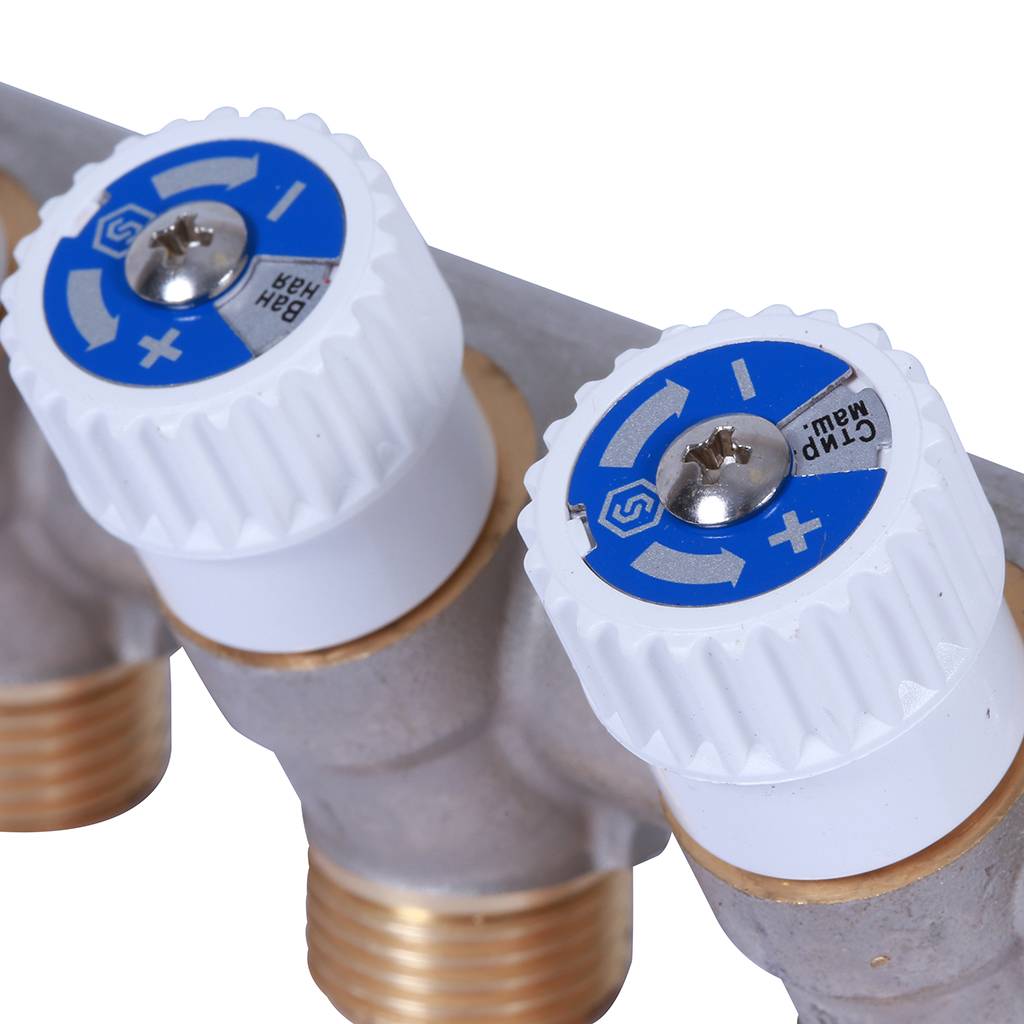 Коллектор распределительный STOUT 3/4, 4 отвода 1/2  плоское уплотнение