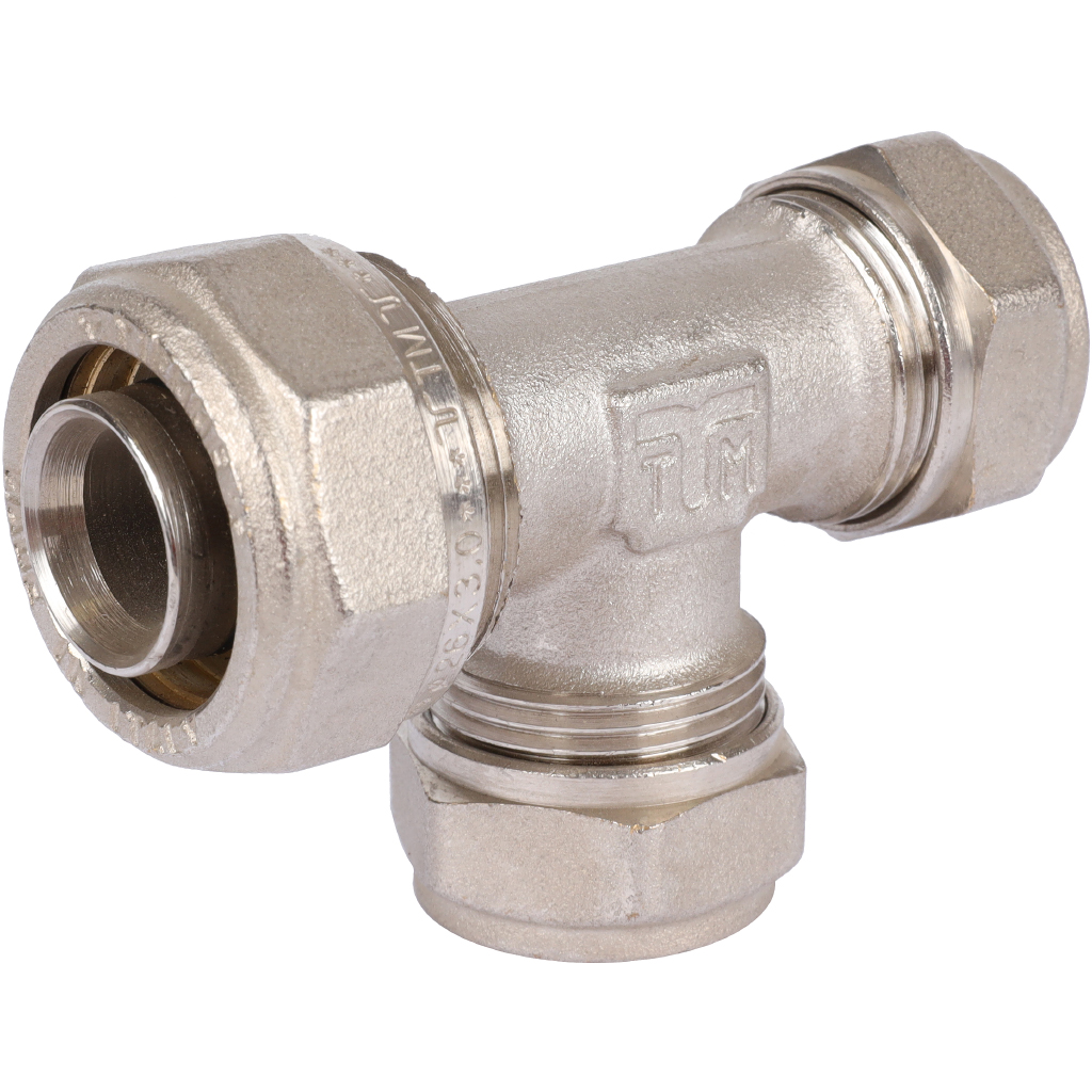 Тройник переходной TIEMME (26.3х20.2х20.2) для металлопластиковых труб винтовой, 1600080