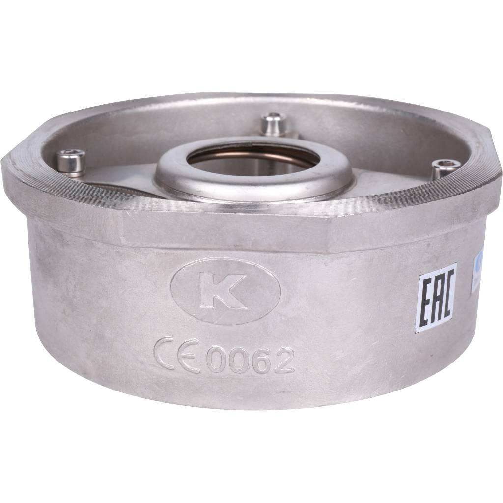 Клапан обратный пружинный ZETKAMA 275I Ду100 Ру40 межфланцевый из нерж. стали, 275I100E51