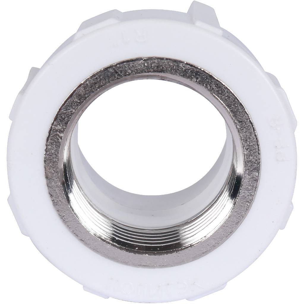 Муфта комбинированная Политэк 32х1 внутр. резьба для полипропиленовых труб под сварку (цвет белый), 9100003201