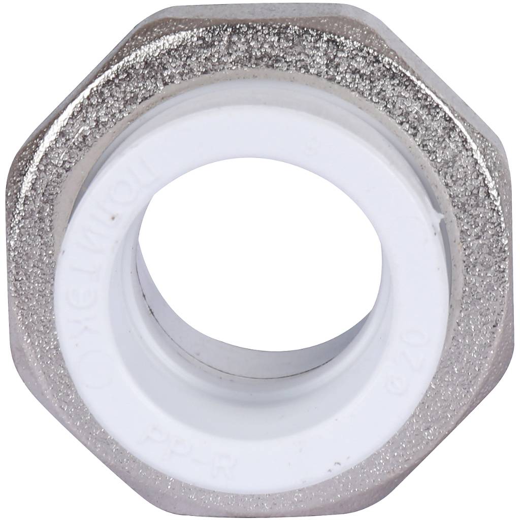 Муфта разъемная с наружной резьбой Политэк 20х3/4 для полипропиленовых труб под сварку (цвет белый), 9800002034