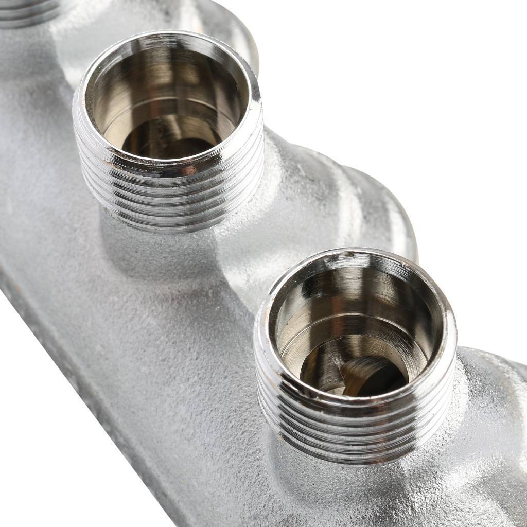 Коллектор с регулировочными вентилями TIEMME 1 х1/2 на 3 выхода (хром.)