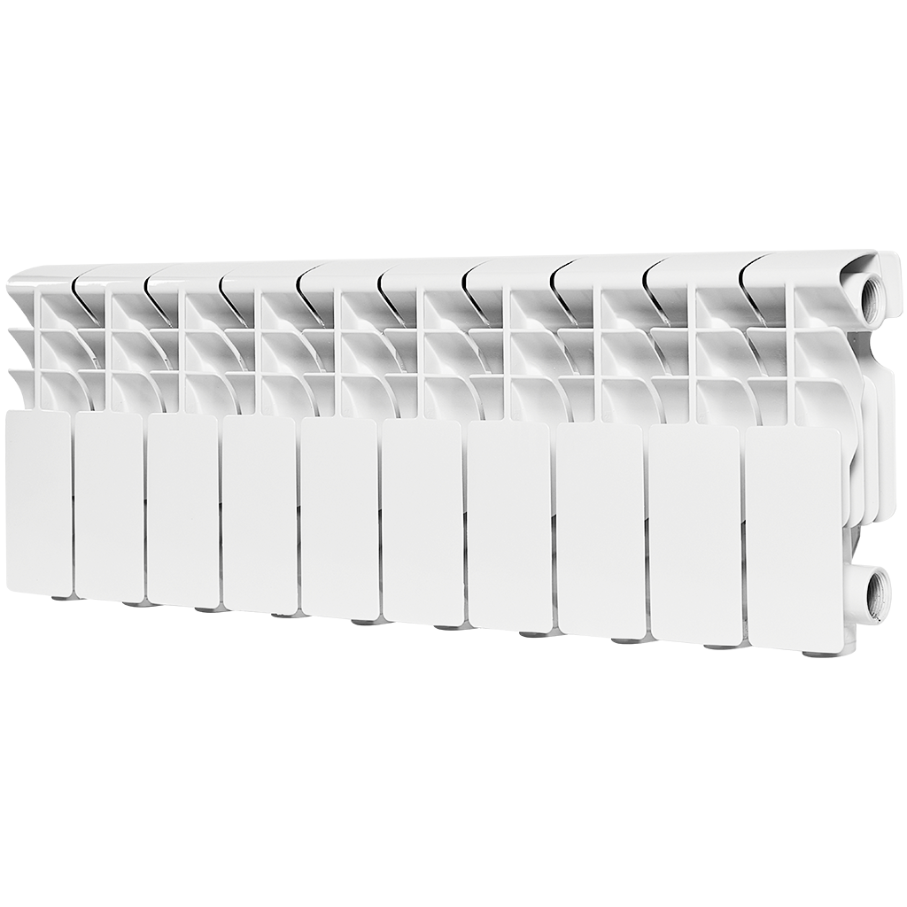 Радиатор алюминиевый ROMMER Plus 200 10 секций боковое подключение (RAL9016), RAL-3210-020010