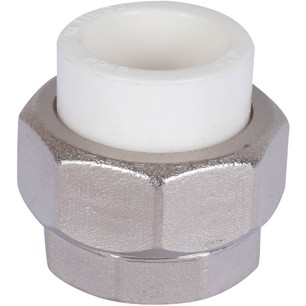 Муфта разъемная с внутренней резьбой Политэк 20х3/4 для полипропиленовых труб под сварку (цвет белый)