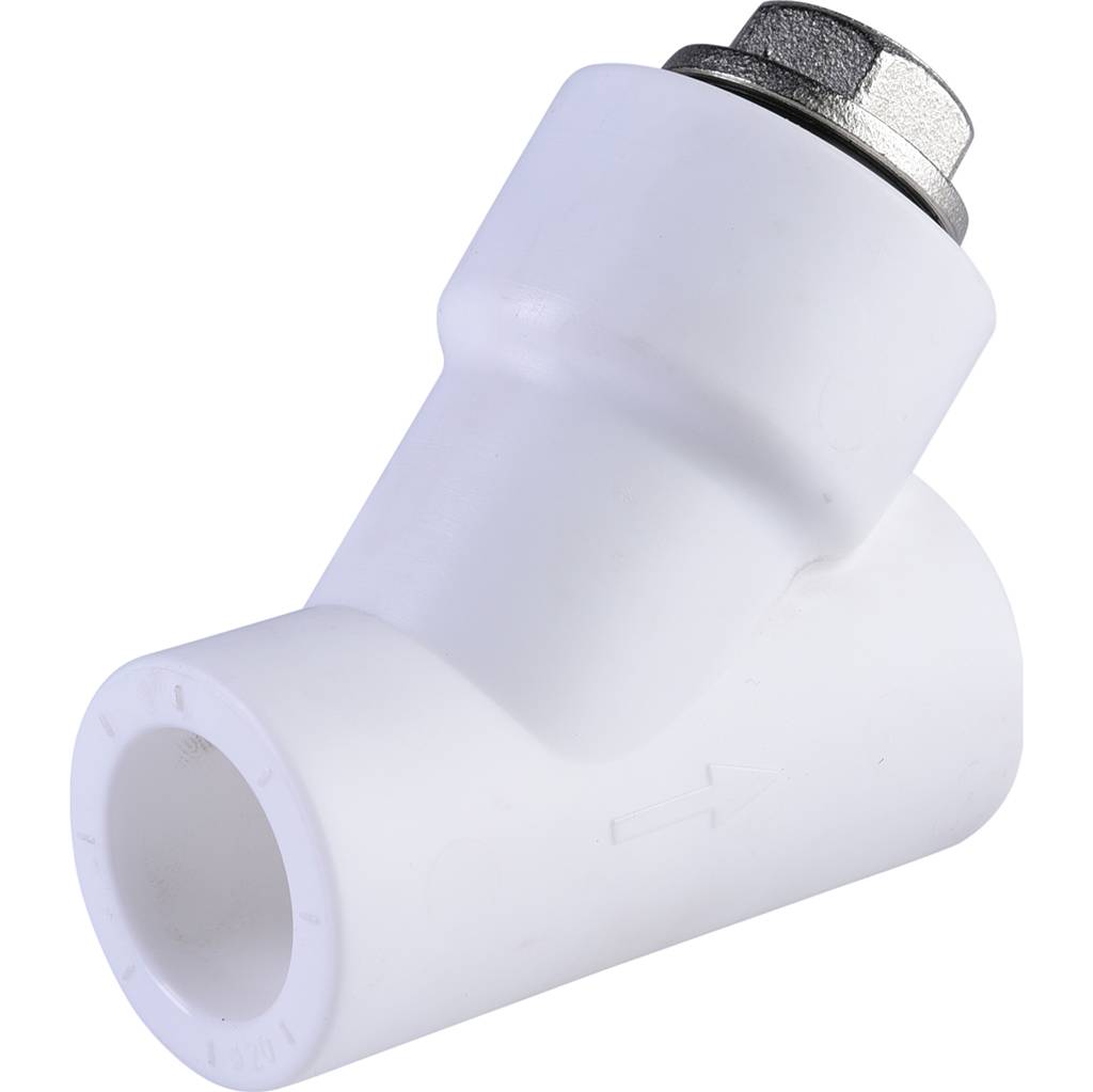 Фильтр Политэк d=20 (соединение муфта-муфта) для полипропиленовых труб под сварку (цвет белый), 9100302012