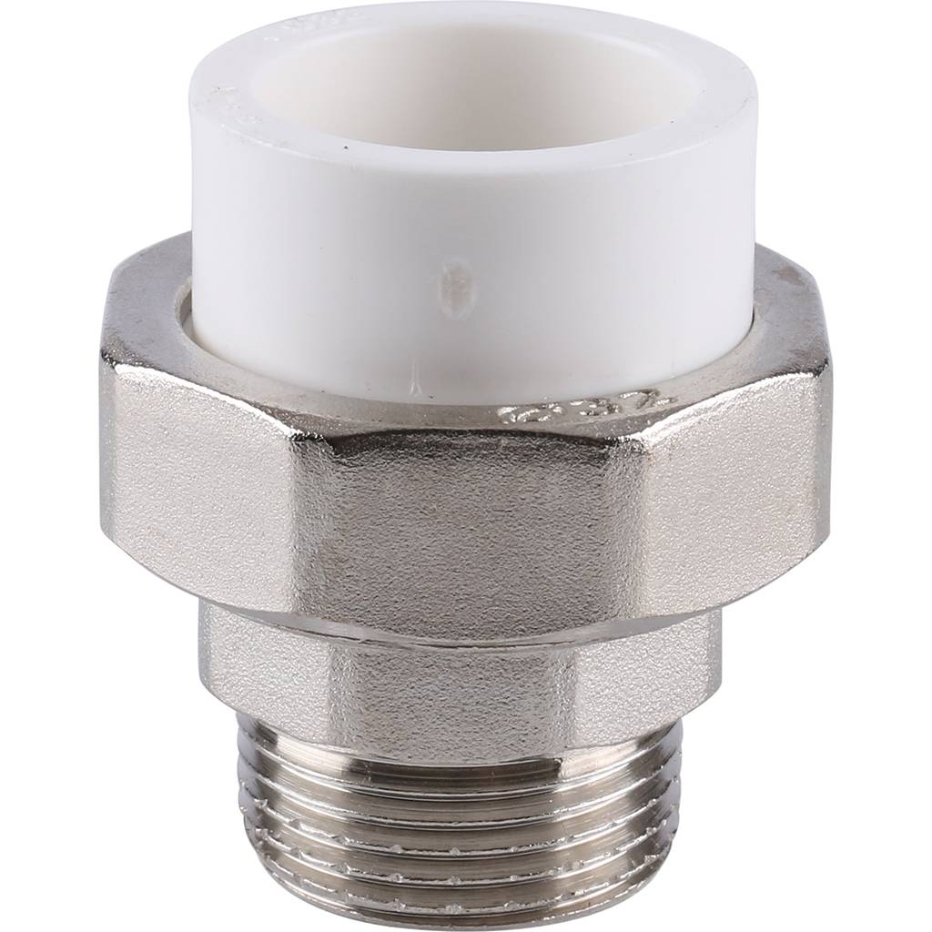 Муфта разъемная Kalde с наружной резьбой 32х1 для полипропиленовых труб под сварку (цвет белый)