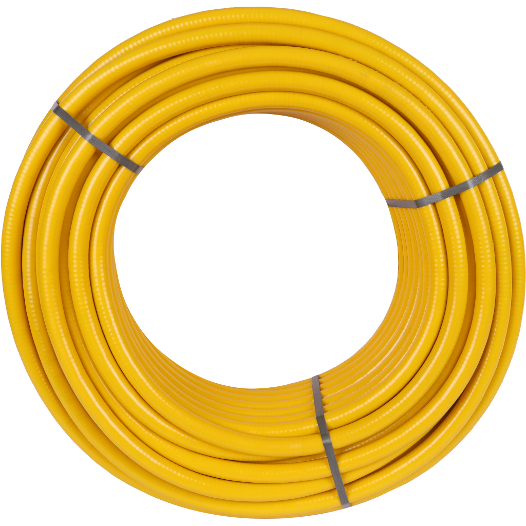 Труба гофрированная из нерж. Стали SS304 Stahlmann 15A, отожженная в оболочке желтая, SP3041502050